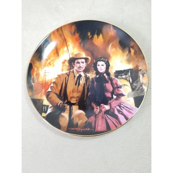 Gone With The Wind The Burning of Atlanta 1988 Plate Wall Decor Fine China Vtg - Picture 10 of 13